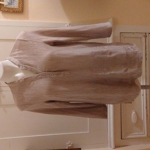 Fever tan knit embroidered top Sz M